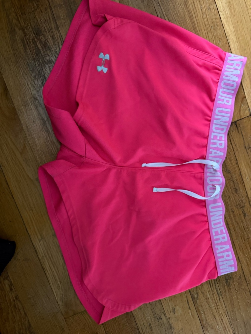 LG Bright Pink Athletic Shorts with White Logo